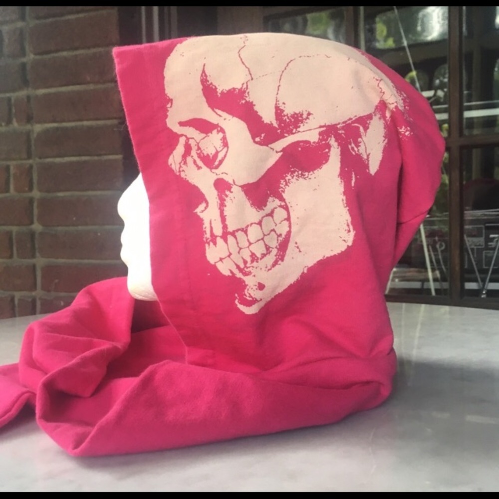 Pink Skull Hood Scarf